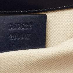 Pre Owned Gucci Blue Guccissima Patent Leather Mini Emily Crossbody Bag