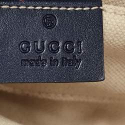 Pre Owned Gucci Blue Guccissima Patent Leather Mini Emily Crossbody Bag