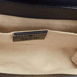 Pre Owned Gucci Blue Guccissima Patent Leather Mini Emily Crossbody Bag