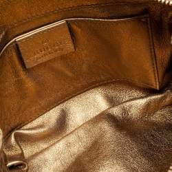 Pre Owned Gucci Metallic Gold Leather Hysteria Clutch