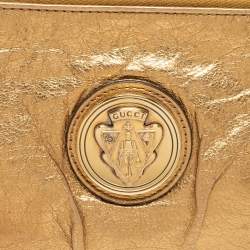 Pre Owned Gucci Metallic Gold Leather Hysteria Clutch
