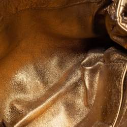 Pre Owned Gucci Metallic Gold Leather Hysteria Clutch