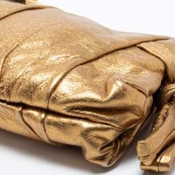 Pre Owned Gucci Metallic Gold Leather Hysteria Clutch