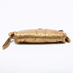 Pre Owned Gucci Metallic Gold Leather Hysteria Clutch