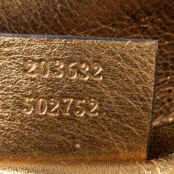 Pre Owned Gucci Metallic Gold Leather Hysteria Clutch