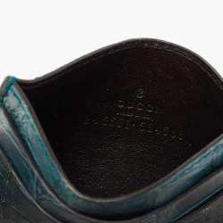 Gucci Teal Alligator Card Holder