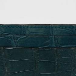 Gucci Teal Alligator Card Holder