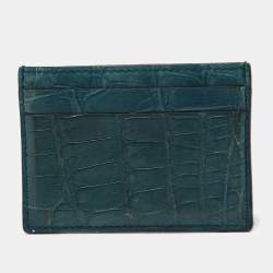Gucci Teal Alligator Card Holder