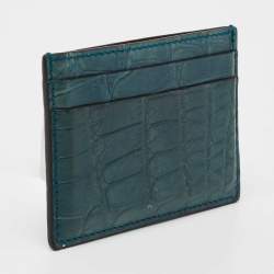 Gucci Teal Alligator Card Holder