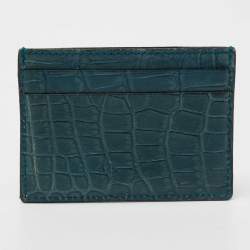 Gucci Teal Alligator Card Holder