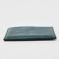 Gucci Teal Alligator Card Holder