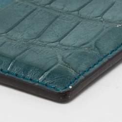 Gucci Teal Alligator Card Holder
