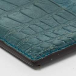 Gucci Teal Alligator Card Holder