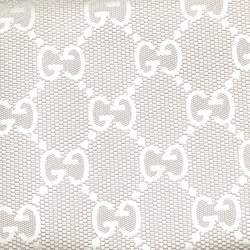 Gucci Metallic Silver GG Imprime Canvas Zip Around Wallet