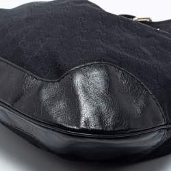 Pre Owned حقيبة هوبو غوتشي شارلوت جلد وكانفاس بيج / بني متوسطة