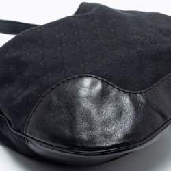 Pre Owned حقيبة هوبو غوتشي شارلوت جلد وكانفاس بيج / بني متوسطة