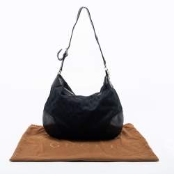 Pre Owned حقيبة هوبو غوتشي شارلوت جلد وكانفاس بيج / بني متوسطة