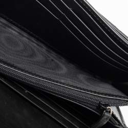 Pre Owned Gucci Black Guccissima Leather Bow Flap Continental Wallet
