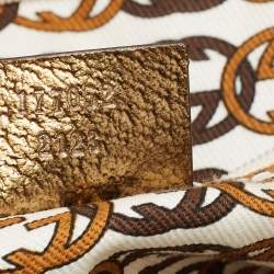 Pre Owned Gucci Beige/Gold GG Canvas And Leather Princy Tote 