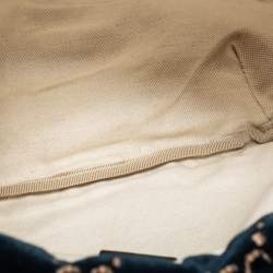 Pre Owned Gucci Blue GG Velvet Web Belt Bag