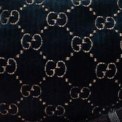 Pre Owned Gucci Blue GG Velvet Web Belt Bag