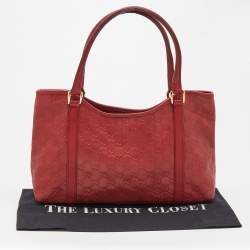 Gucci Red Guccissima Leather Shoulder Bag