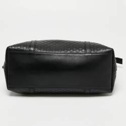 Pre Owned Gucci Black Microguccissima Leather Satchel