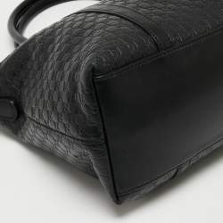 Pre Owned Gucci Black Microguccissima Leather Satchel