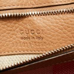 Pre Owned Gucci Beige Leather Medium Bamboo Daily Top Handle Bag