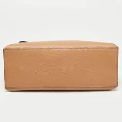 Pre Owned Gucci Beige Leather Medium Bamboo Daily Top Handle Bag