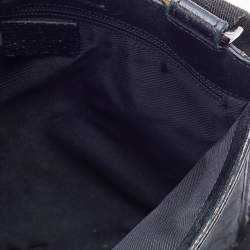 Pre Owned Gucci Black GG Canvas And Leather Flat Messenger Bag