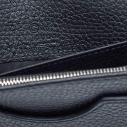 مملوكة مسبقًا Gucci Black Pebbled Leather Soho Wallet On Chain