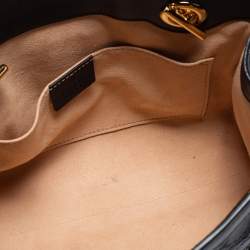 Pre Owned Gucci Black Guccissima Leather Small Padlock Tote