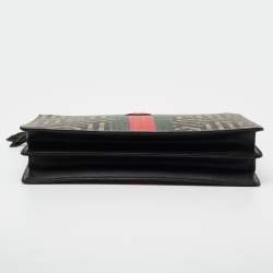 Pre Owned Gucci Beige GG Supreme Canvas And Leather Caleido Web Messenger Bag
