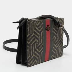 Pre Owned Gucci Beige GG Supreme Canvas And Leather Caleido Web Messenger Bag