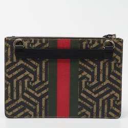 Pre Owned Gucci Beige GG Supreme Canvas And Leather Caleido Web Messenger Bag