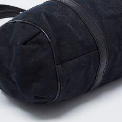 Pre Owned Gucci Black GG Canvas and Leather Medium New Ladies Web Tote  