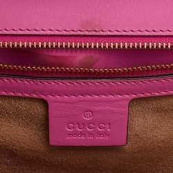 Pre Owned Gucci Pink Leather Medium Sylvie Top Handle Bag