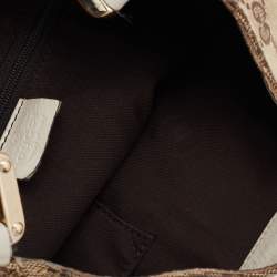 Pre Owned Gucci Beige/Brown GG Canvas And Leather Medium New Ladies Web Hobo