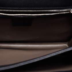 مملوكة مسبقًا Gucci Black Leather Medium Interlocking G Shoulder Bag