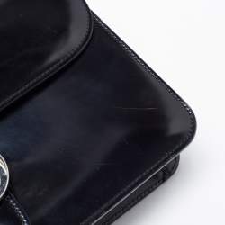 مملوكة مسبقًا Gucci Black Leather Medium Interlocking G Shoulder Bag