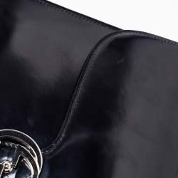 مملوكة مسبقًا Gucci Black Leather Medium Interlocking G Shoulder Bag