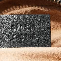 Pre Owned Gucci Black Matelassé Leather GG Marmont Belt Bag