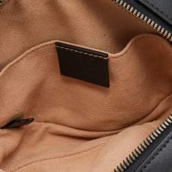 Pre Owned Gucci Black Matelassé Leather GG Marmont Belt Bag