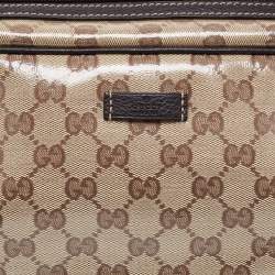 Pre Owned Gucci Beige/Brown GG Crystal Canvas and Leather Princy Satchel
