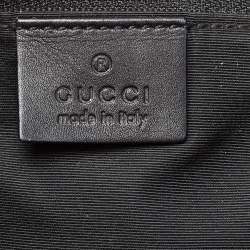 Gucci Black/Grey GG Denim and Leather Hobo