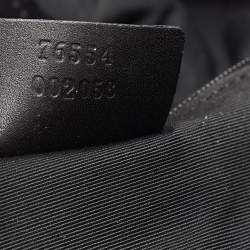 Gucci Black/Grey GG Denim and Leather Hobo