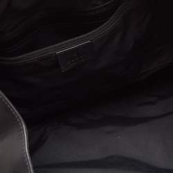 Gucci Black/Grey GG Denim and Leather Hobo