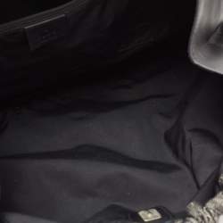 Gucci Black/Grey GG Denim and Leather Hobo