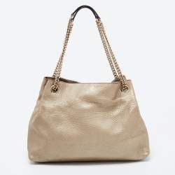 Pre Owned Gucci Gold Leather Medium Soho Chain Shoulder Bag